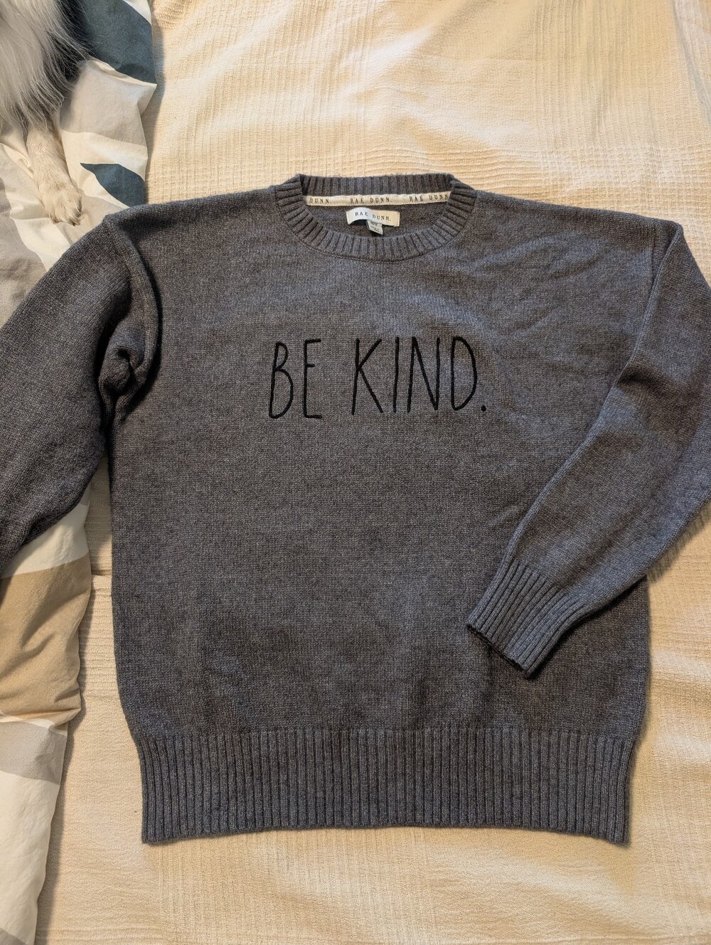 Rae Dunn Gray 'Be Kind.' Crewneck Sweater